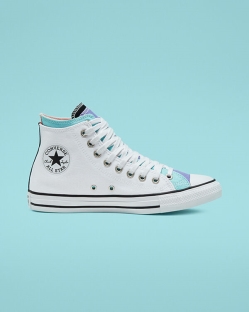 Converse Double Upper Chuck Taylor All Star Női Magasszárú Fehér/Világos/Türkiz | IPRSECX-HU